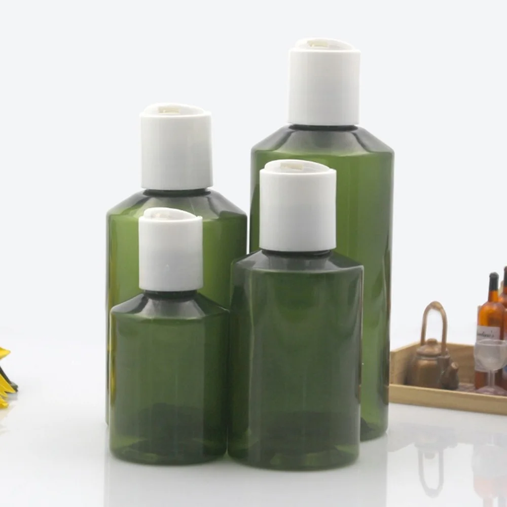 10 шт. Пластик Бутылка диск верхнего Кепки темно зеленый пустой косметический