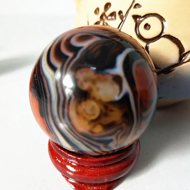 35-40mm Natural silk agate balPalm playing with palm court stonel home decorated chakra healing crystal | Дом и сад
