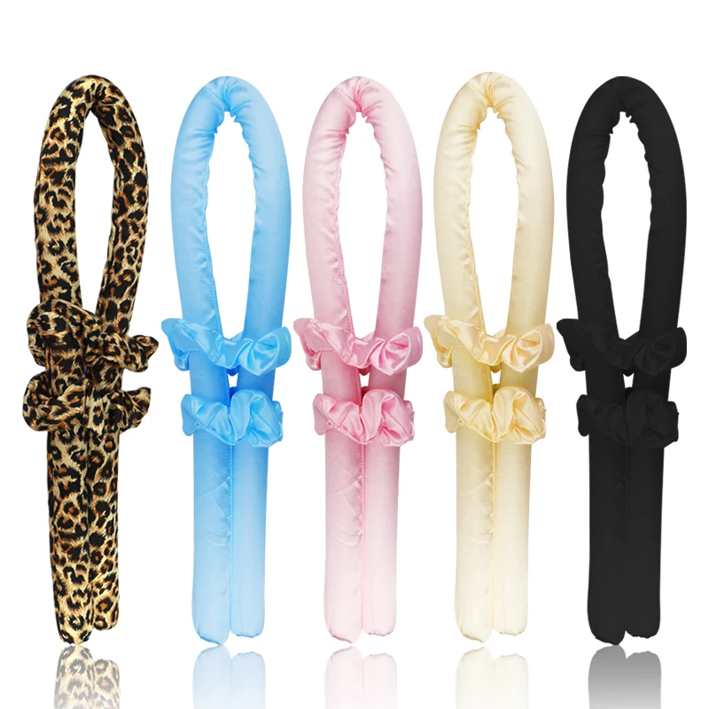 Ободок для завивки волос без тепла женская шелковая лента мягкая головная