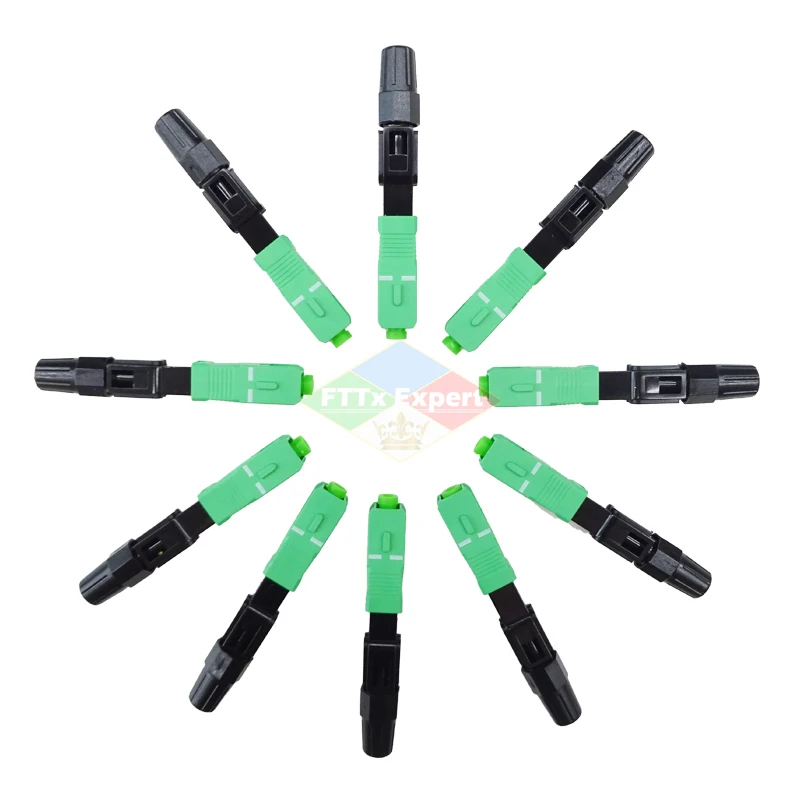 Free Shipping 100pcs FTTH SC APC single-mode fiber optic SC apc quick connector SC APC FTTH Fiber Optic Fast Connector