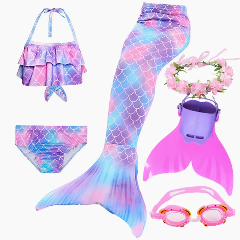6 шт./компл. Горячие Девочки русалки хвосты С флиппером моновина для девочек