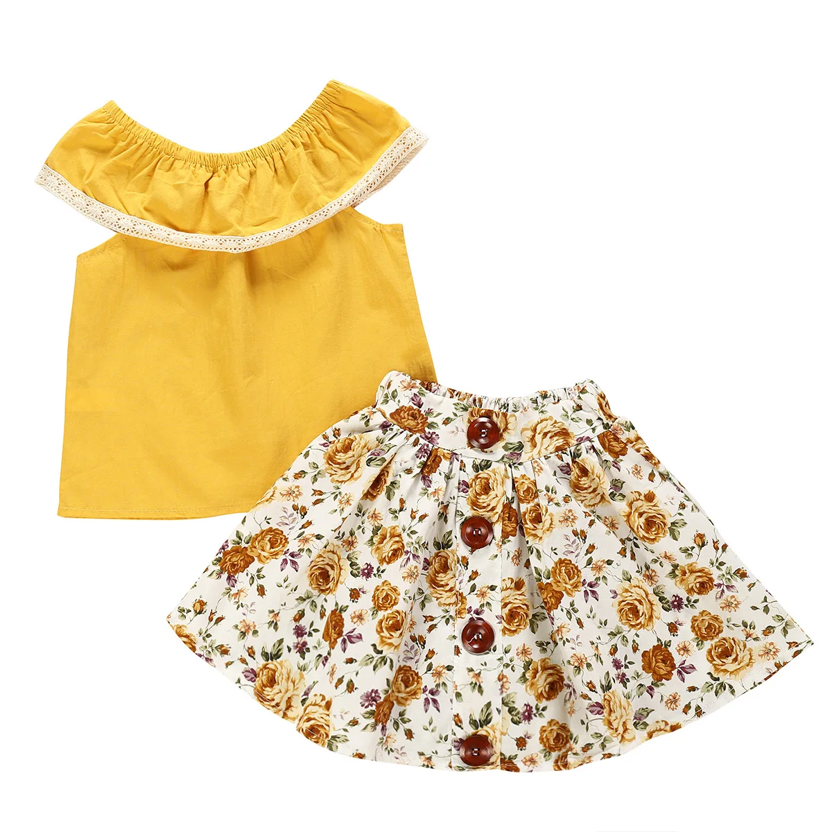 

summer Newborn Set 2020 Baby Girl Clothes Cotton floral T-shirt+dress Suits Girls Kids Clothing set 2PCS Outfits 6m-4T
