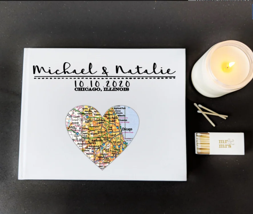 Персональный Морден фольга Свадебный журнал карта города сердце Арт Деко день