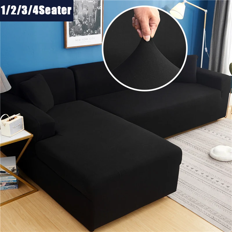 

Solid Stretch Elastic Sofa Cover Detachable Fully Wrapped Slipcover L-shaped Corner Couch of Sofa Sofa Covers for Living Room