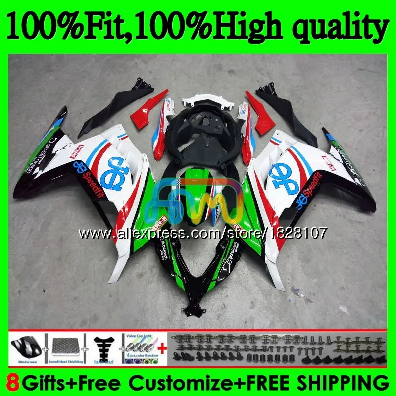 

Injection For KAWASAKI ZX3R EX300 EX ZX 300R 4BS.61 Green white ZX-3R ZX300R 13 14 15 16 17 2013 2014 2015 2016 2017 Fairings