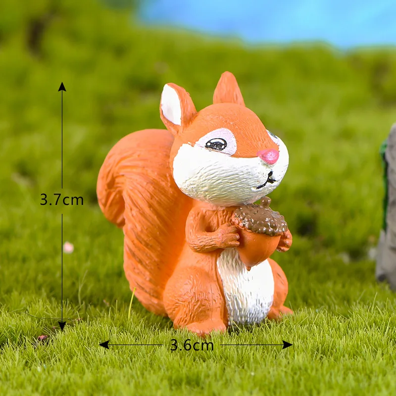 Кавайные сосновые конусы в виде белки фигурки семьи настольные украшения модель