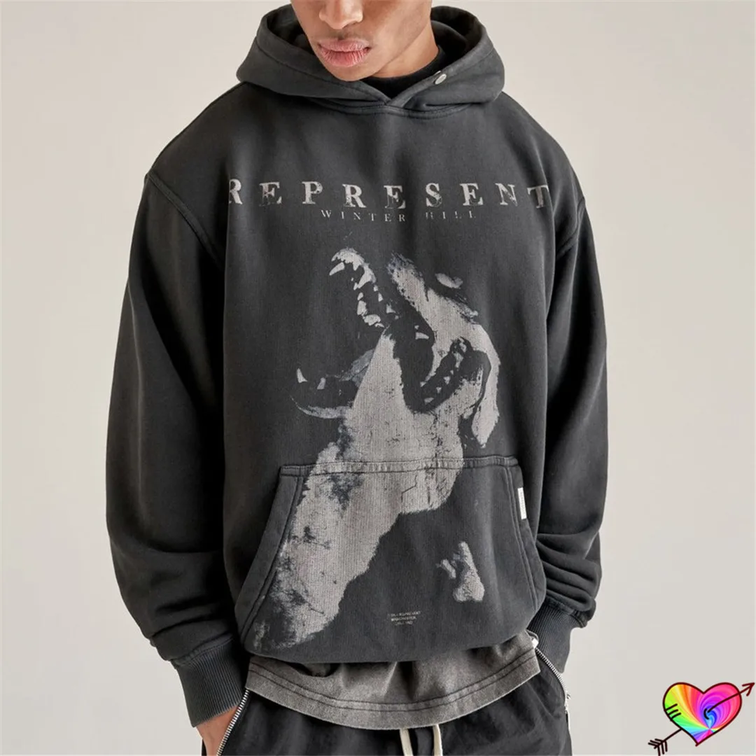 

Winter Mountain Represent Hoodie 2021 Men Women 1:1 High Quality Wolf Graphic Represent Logo Hoodie Pullover Hooded Sweatshirts