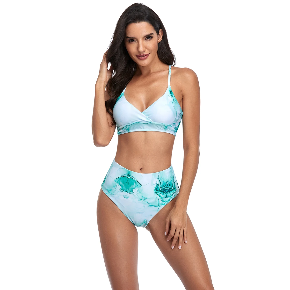 

2021 New Bikini Sexy High Waist Printed Women's Swimsuit Female Swimwear Push Up Beachwear Brazilian Bathing Suit
