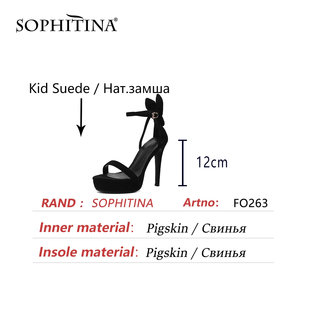 

SOPHITINA Super High Heels Sexy Butterfly-knot Women Shoes Summer Fashion Beautiful New Party Round Toe Platform Sandals FO263