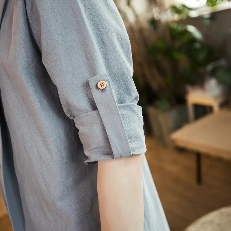 

Spring Autumn Cotton Linen Kimono Jacket Men Chines Style Linen Shirt Coat Plus Size 5XL Turn Down Collar Kimono Vintage