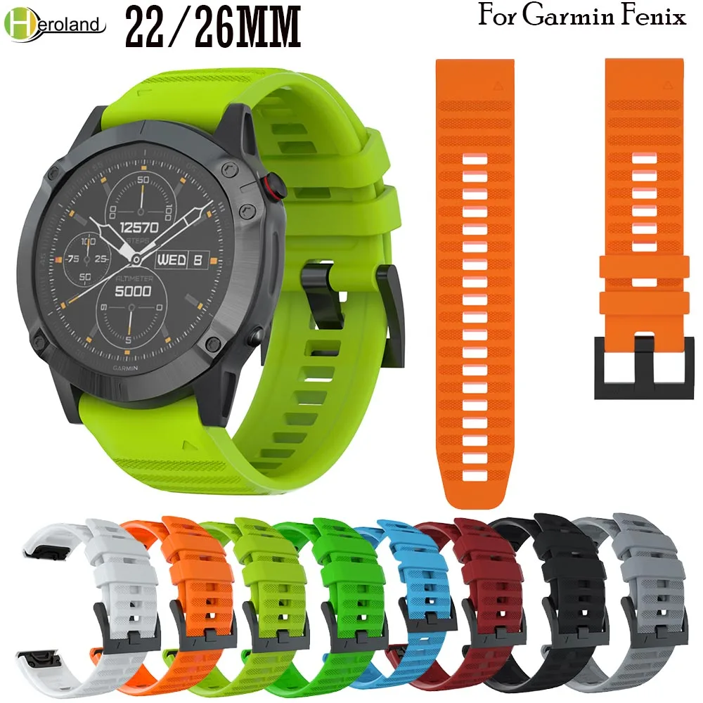22 26 мм быстросъемный ремешок для часов Garmin Fenix 6X /Fenix 6 /5X/5/ 3 HR 945 935 Easyfit спортивный