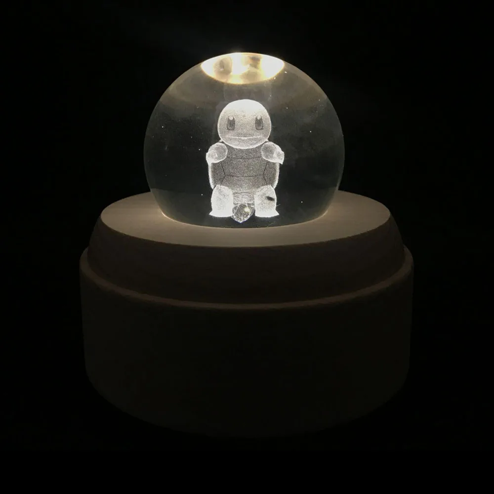 7 см 3D Покемон хрустальный шар рождественские украшения для дома светодиодный SMD