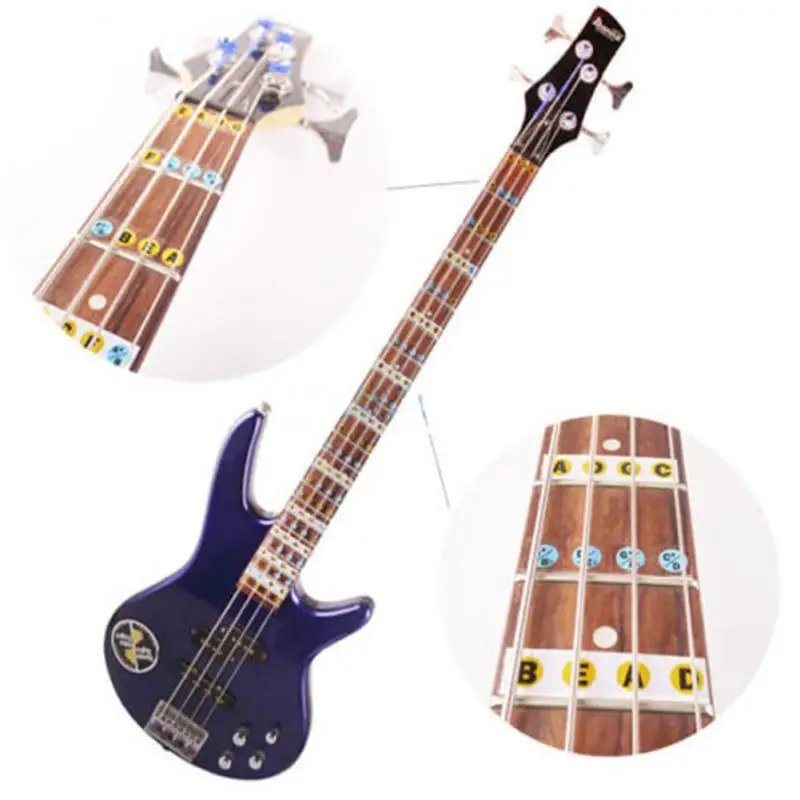 2 Pcs Bass Guitar Fretboard Scale Labels Stickers Note For Beginners Learning Latest Accessories Hot Sale | Спорт и развлечения