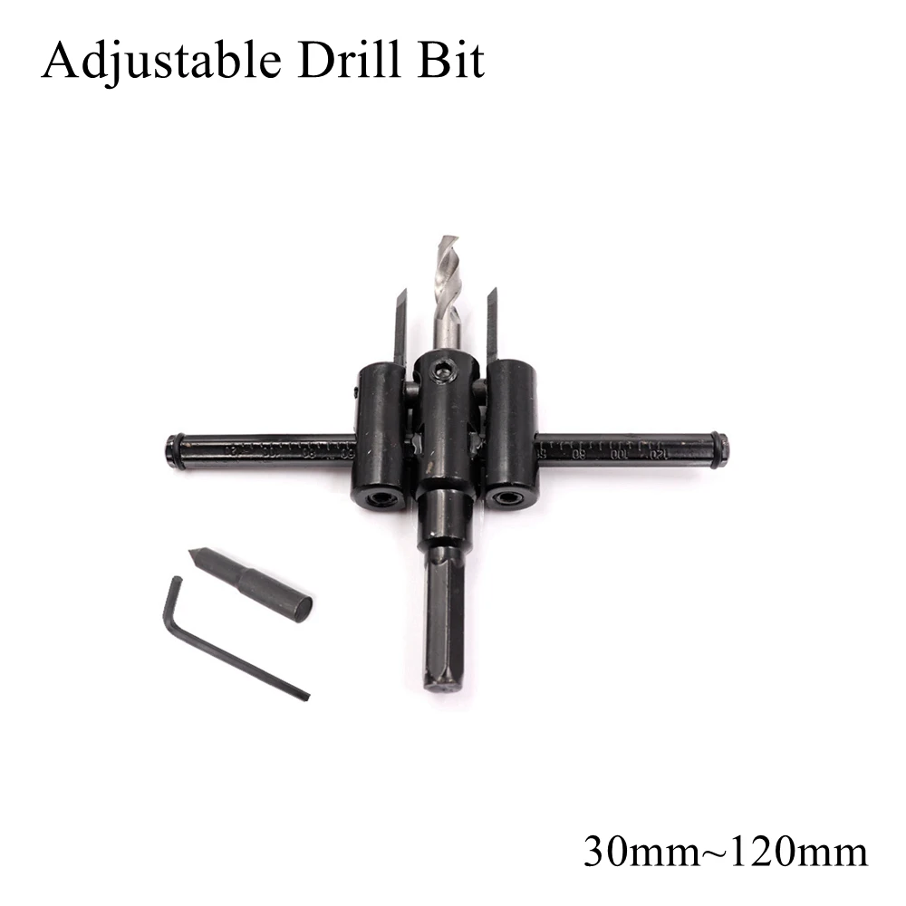 

Регулируемое сверло 30 мм ~ 120 мм, кольцевая пила, набор коронок, режущий набор, сверла, инструмент для дерева, деревообработки, пластика Gypsu