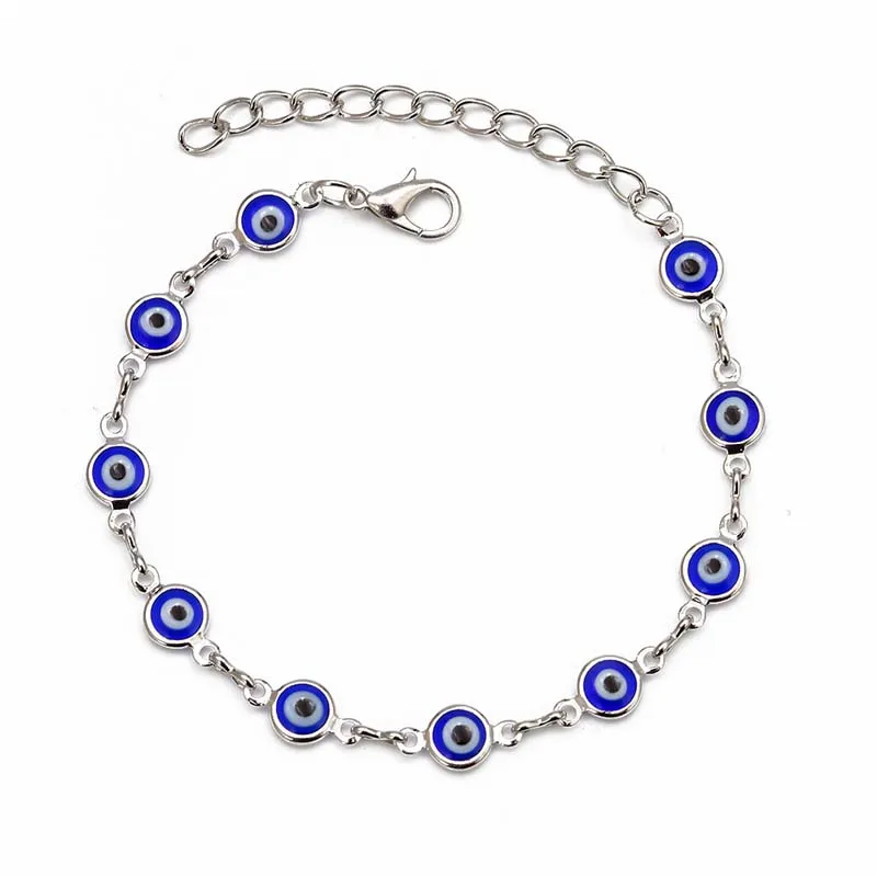 Многослойный браслет 14 к с золотым наполнителем со счастливым темно-синим