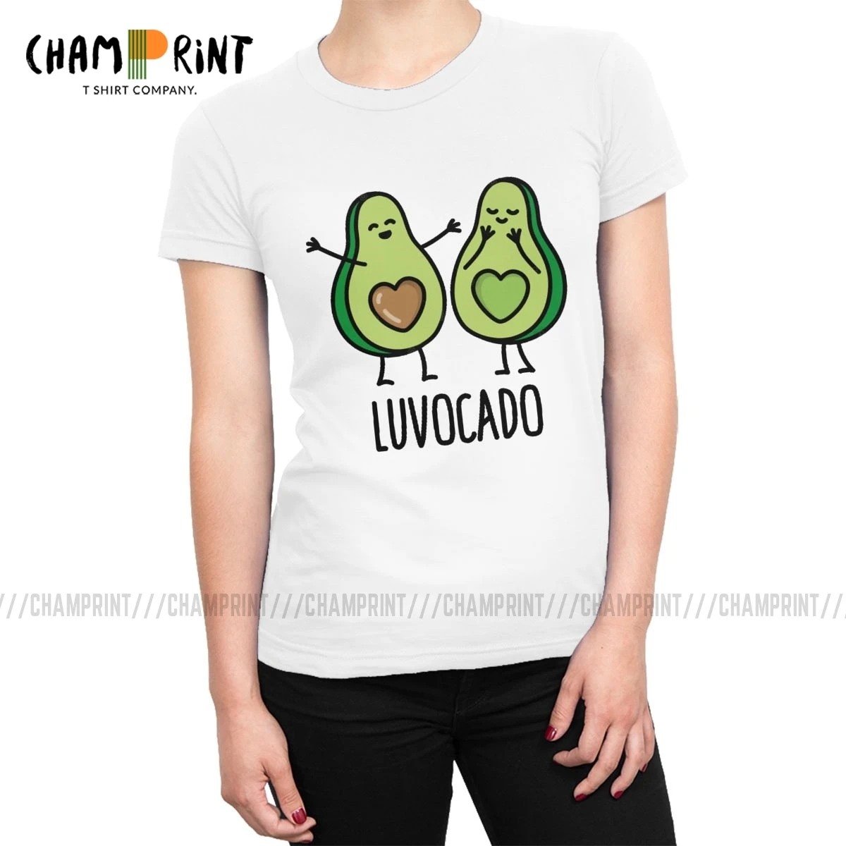 

Luvocado Kawaii Cute Avocado Gift Idea Women T Shirts Vegan Vegetarian Tees Top Ulzzang Cotton T-shirt for Female Clothing