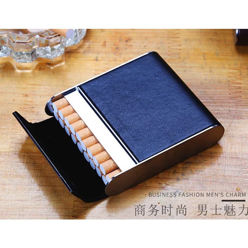 Чехол для сигарет 20 шт. портативный чехол из искусственной кожи каркас титановой
