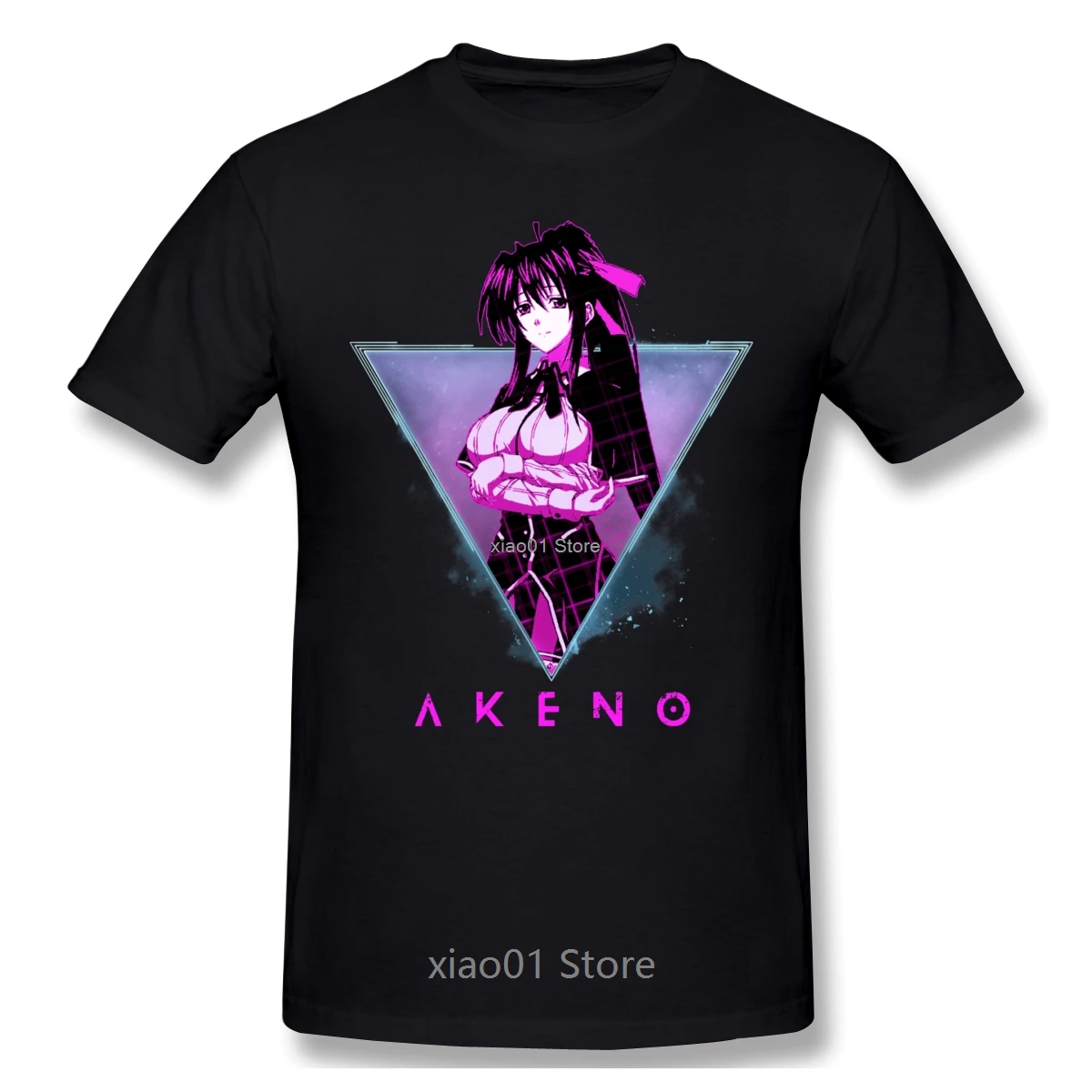 

Akeno Himejima Highschool DxD 80s Anime Men T Shirt Big Size Cotton Crewneck Short Sleeve Custom Men's Shirts