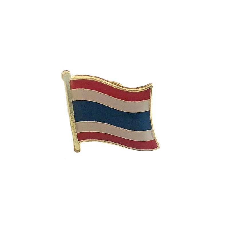 Thailand National Flag Lapel Pins Crystal Epoxy Metal Enamel Badge Paint Brooch Souvenir Suit Personality Commemorative | Дом и сад