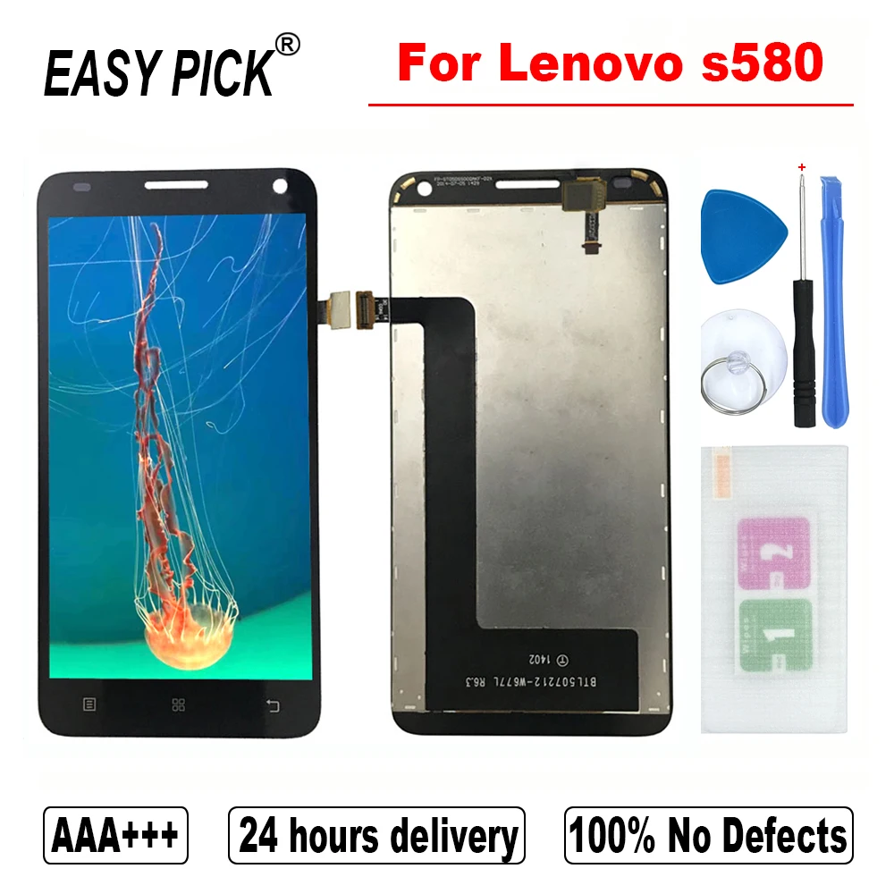 Для Lenovo S580 ЖК дисплей сенсорный экран дигитайзер в сборе Замена с рамкой