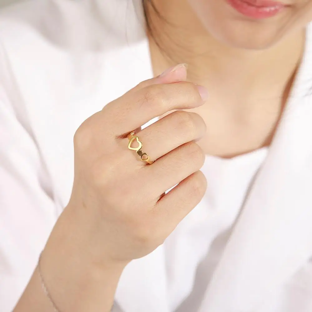 Кольцо с сердцем Skyrim из нержавеющей стали золотого цвета в форме сердца |