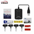 Популярная автомобильная TPMS USB автомобильная система контроля давления в шинах для Android-навигации с 4 внутреннимивнешними датчиками