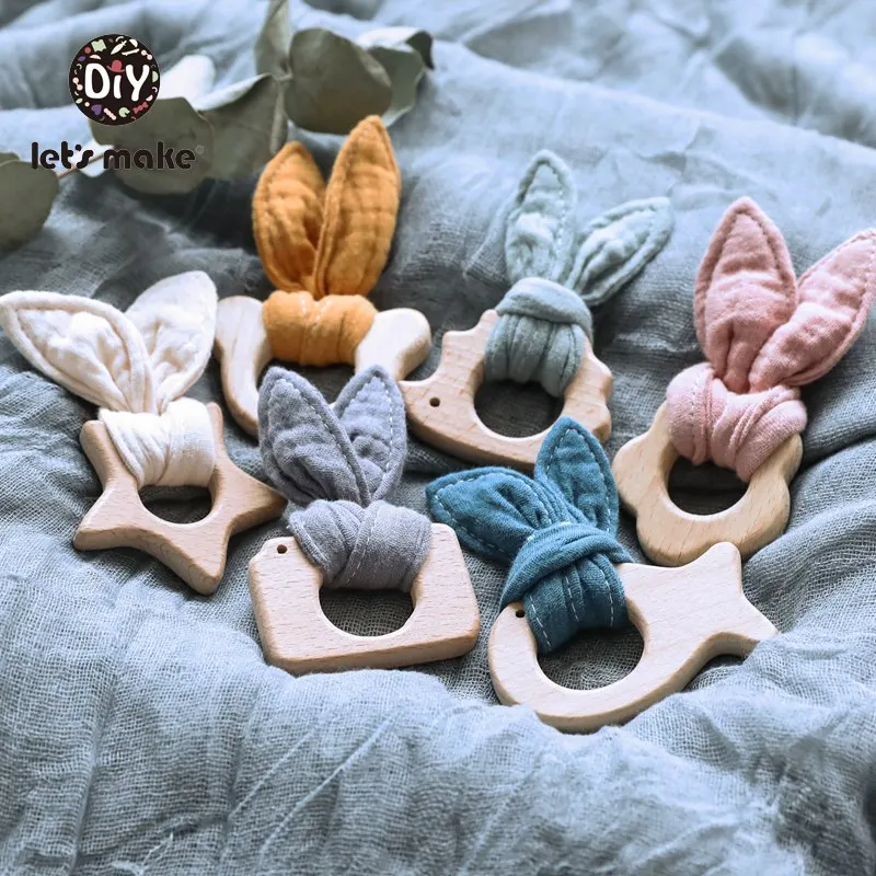 Деревянный Прорезыватель для зубов Let's Make Baby грызунок 10 шт. из латекса бесплатно