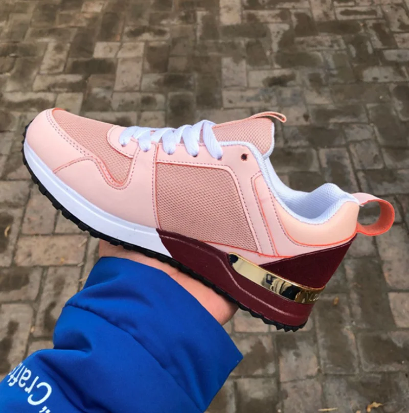 

New Fashion Women's Sneakers Leopard Print Leather Thick Bottom Increased Sneakers Casual Comfortable Sports Shoes For Ladies