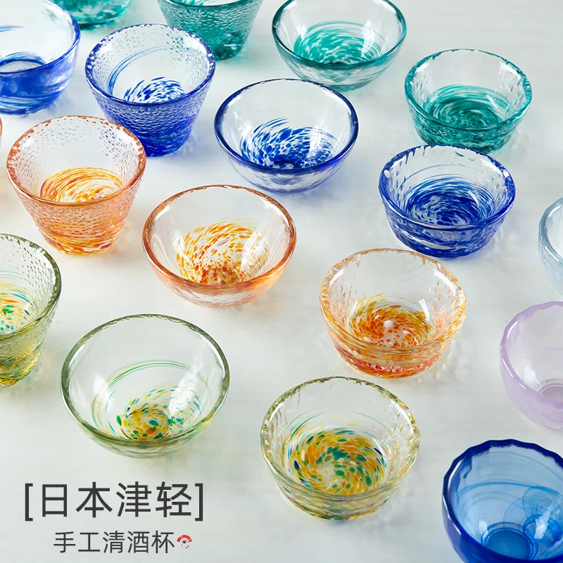 

Japanese-style colored glass clear wine creative hammer eye pattern strong cup