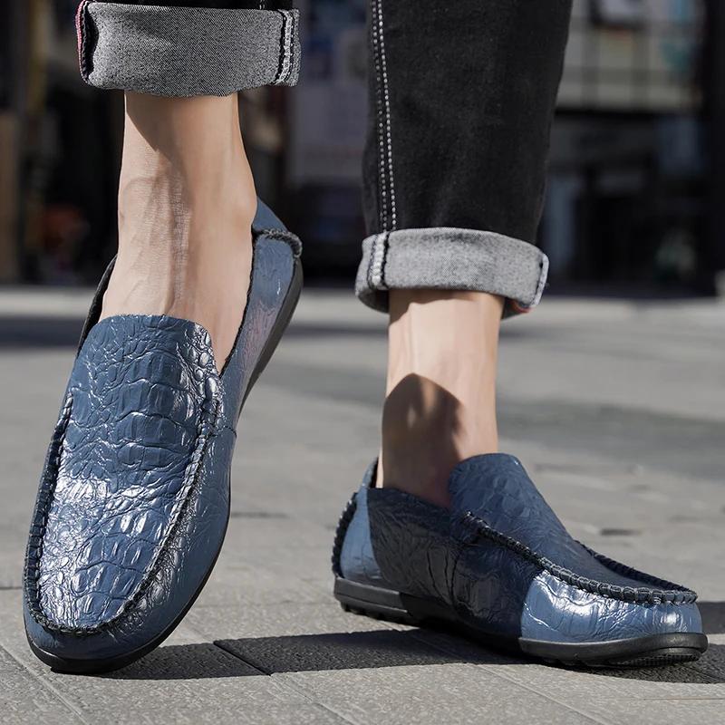 

2021 New Arrival Men's Casual Loafers Men Leather Flats Design Handmade Mens Shoes Comfortable Classic Style Flats