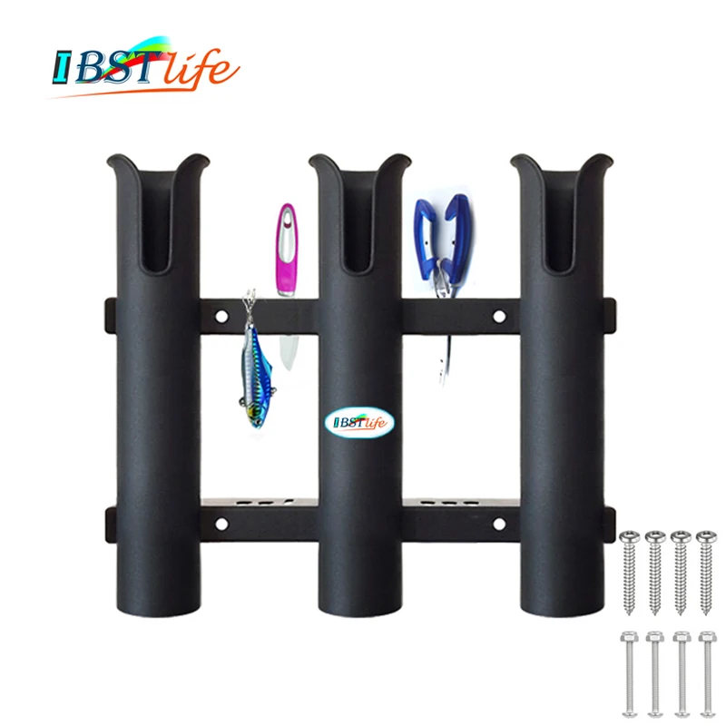 

Marine Boat Yacht Kayak Fishing Vertical 3 Link Rod Holder Organiser Pole Tube Mount Bracket Socket Rack Lure Pliers Storage