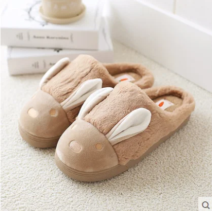 

2021 Winter Indoor Lovely Warm Non-Slip Slippers Men and Women Slippers Lovely Winter Cotton Slippers Couples Home Plush Shoes