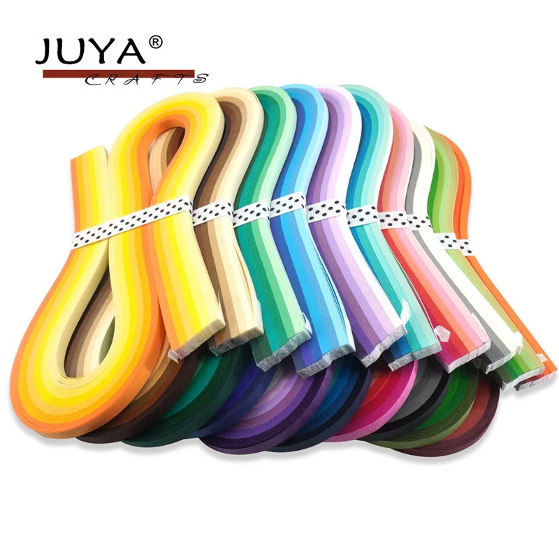Juego de tiras de papel multicolor JUYA, 60 colores, 10 paquetes de 54cm de longitud, 3mm/5mm/7mm/10mm disponibles-3