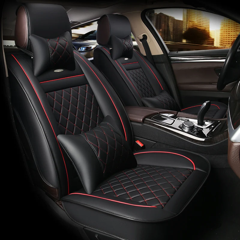 Кожаные чехлы на сиденья автомобиля HLFNTF для nissan almera juke note qashqai аксессуары
