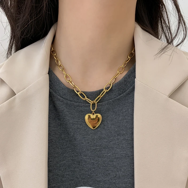 Ожерелье женское из нержавеющей стали с подвеской в виде сердца | Украшения и