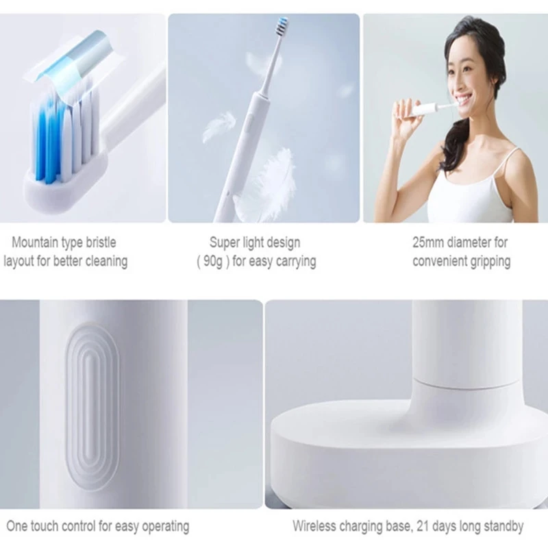 Новая Xiaomi Doctor · B Водонепроницаемая звуковая электрическая зубная щетка портативная перезаряжаемая Беспроводная ультразвуковая зубная щетка Ультра звуковая зубная щетка
