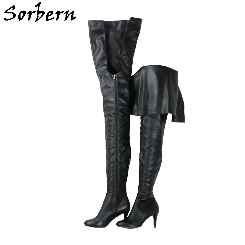

Sorbern 85Cm/125 Long Boots Women High Heels Pointed Toe Fetish Shoes Custom Wide Slim Fit Stilettos Kitten Heeled Shoes