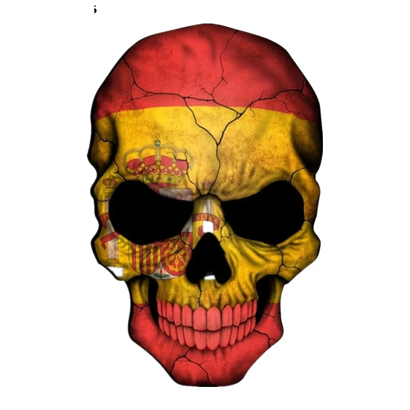 

Hot Interesting SKULL FLAG SPANISH Car Sticker Motorcycle Decals Vinyl PVC 13cm*8cm Motorcycle Waterproof KK Decal