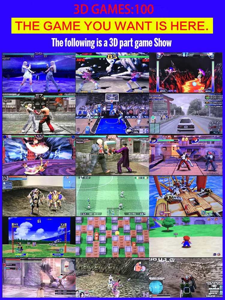 Electronic arcade game console pandora station 3D 6s 1399/2200/2260 in 1 game console for home