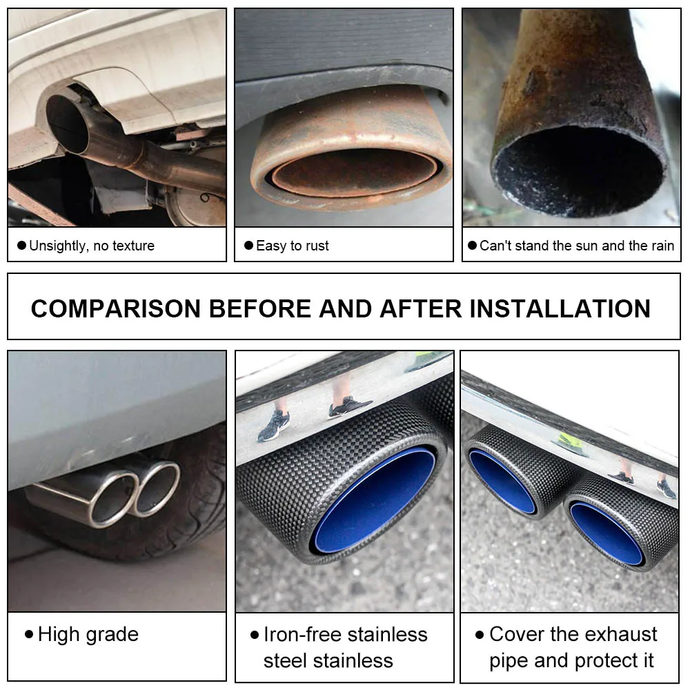 Автомобильная Двойная модель H матовый глушитель наконечники выхлопной трубы
