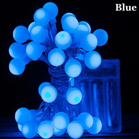 Blue Гирлянда, светильник на батарейках s, 3 м, 5 м, 10 м, AA, на батарейках, светодиодный светильник на Рождество, для свадьбы, Рождества, свадьбы, праздника, вечеринки, украшения - Испускаемый цвет: Blue