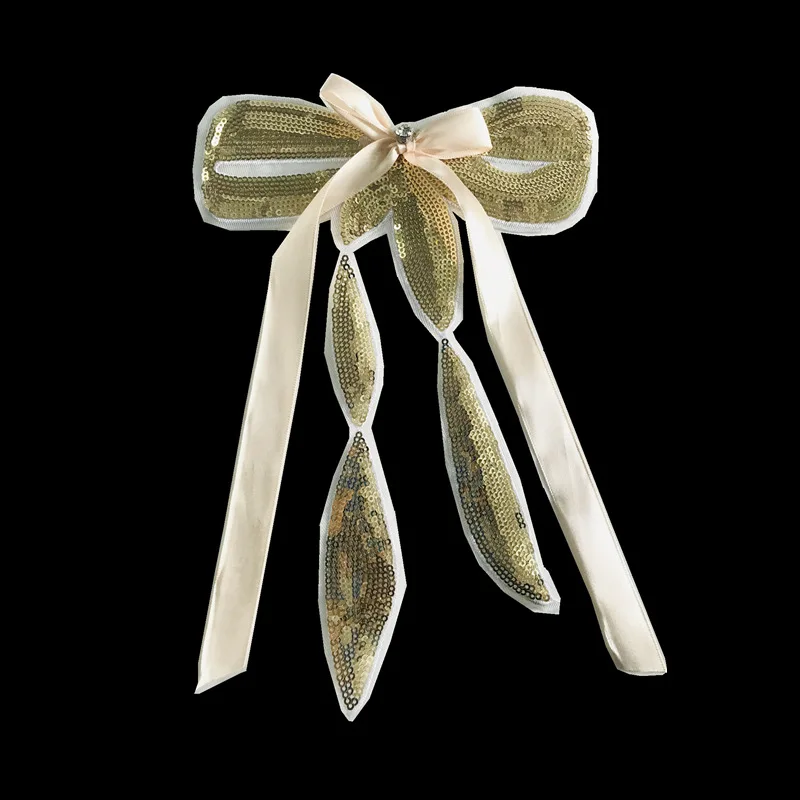 

Бант с блестками ткань патч вышивка ткань патч одежда юбка украшение футболки DIY декоративные аксессуары