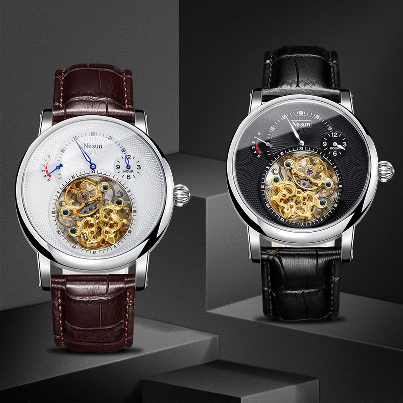 

Nesun 9081 Hollow Tourbillon Watch Men Switzerland Luxury Brand Automatic Mechanical Men's Watches 30Bar Waterproof clock