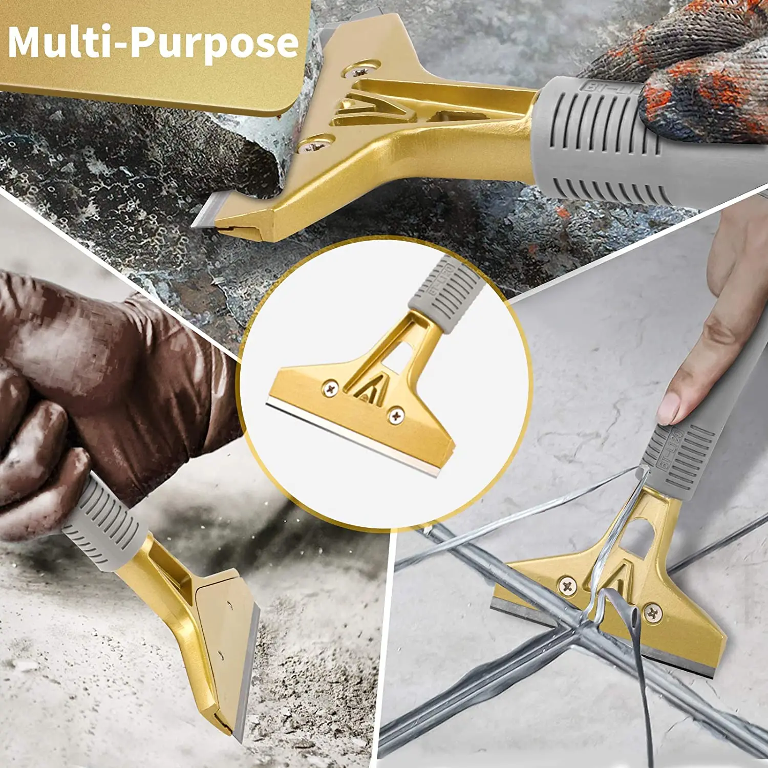 

4 Inch Scraper Tool with 10pcs Extra Metal Blades, Multi Purpose Heavy Duty Scraper for Window, Glass, Floor, Wall, Stove, Paint