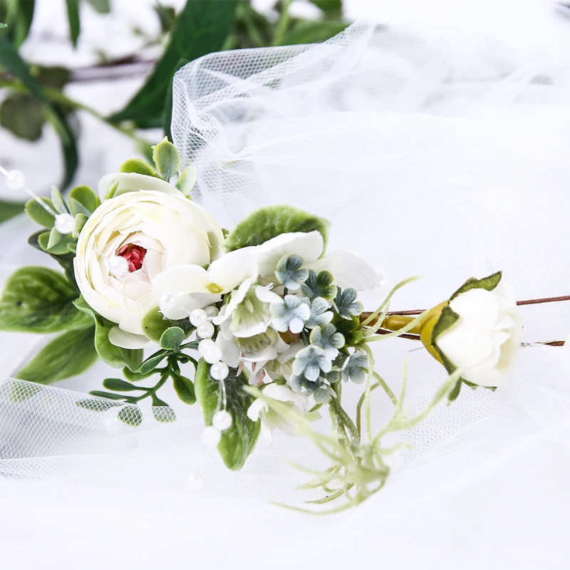 

Women Wedding Party Hair Accessories Girl Flower Crown Bride Bridesmaid Hairband Headdress Adjustable Floral Garlands