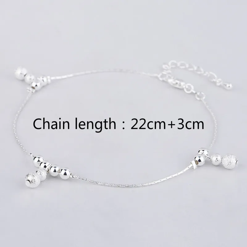 925 Стерлинговое серебро круглый колокольчик в форме сердца ножной браслет для