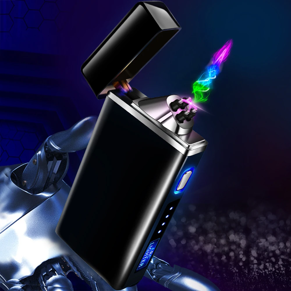 Двухрядная дуговая электрическая зажигалка с подключением к USB из металла