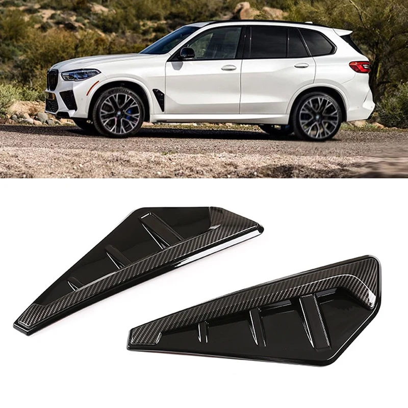 

Car Side Wing Air Intake Flow Side Fender Vent Cover Trim for-BMW X5 X5M F95 2019 2020 2021, Carbon Fiber Pattern