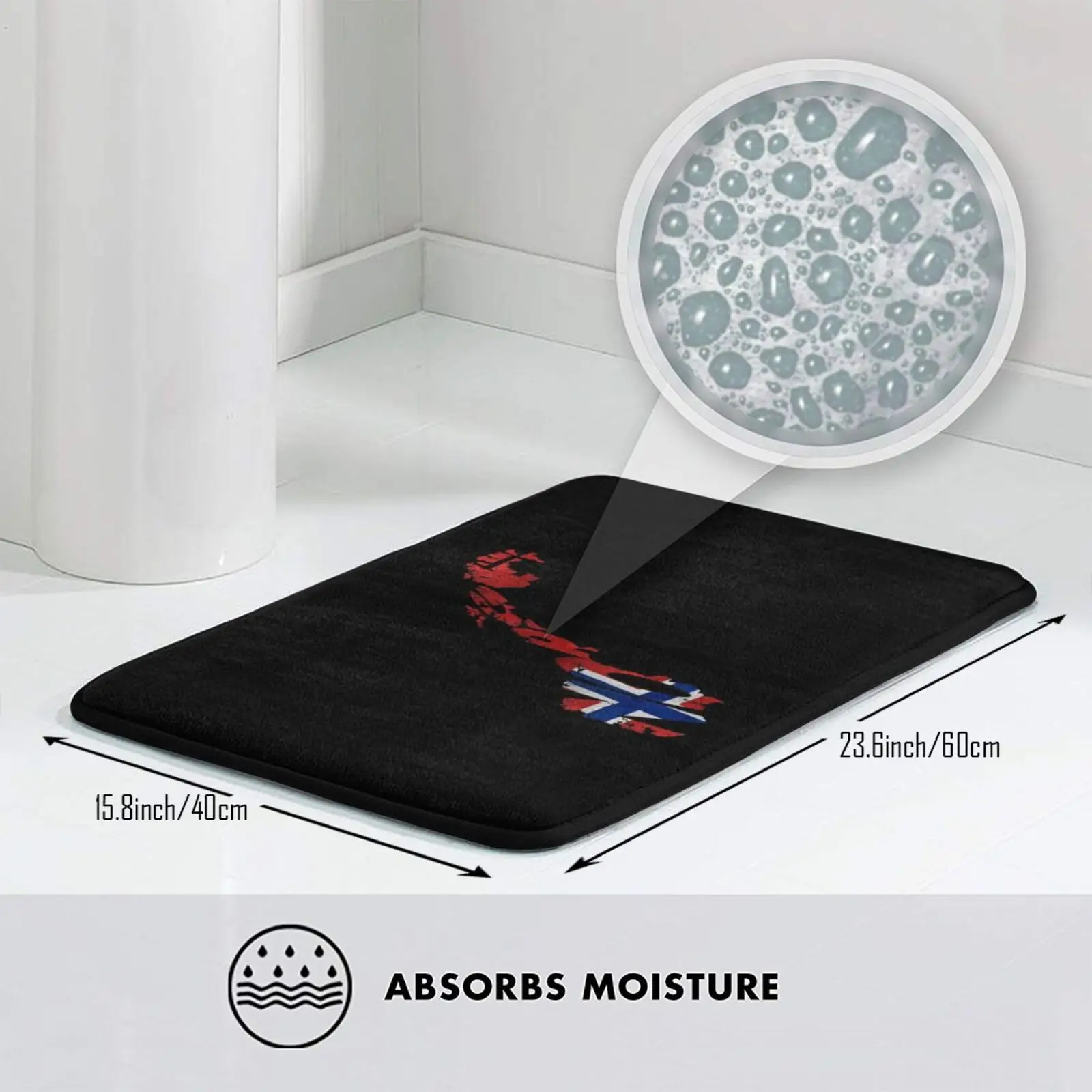 Норвежская типографическая карта флаг коврик Коврик Нескользящие напольные