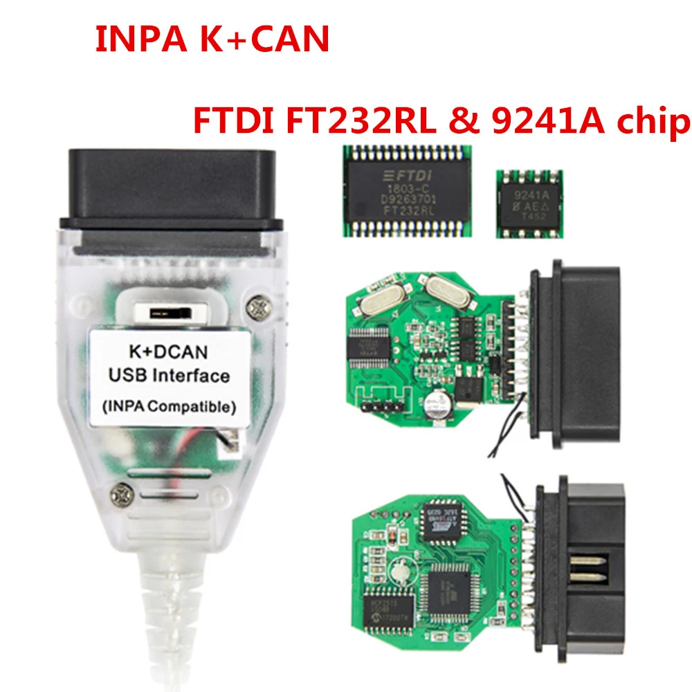 ИНПА для BMW K + DCAN переключатель FTDI FT232RL чип OBD2 диагностический инструмент INPA CAN USB